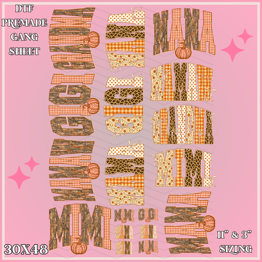 Fall Family -  30x48 - PREMADE GANG SHEET