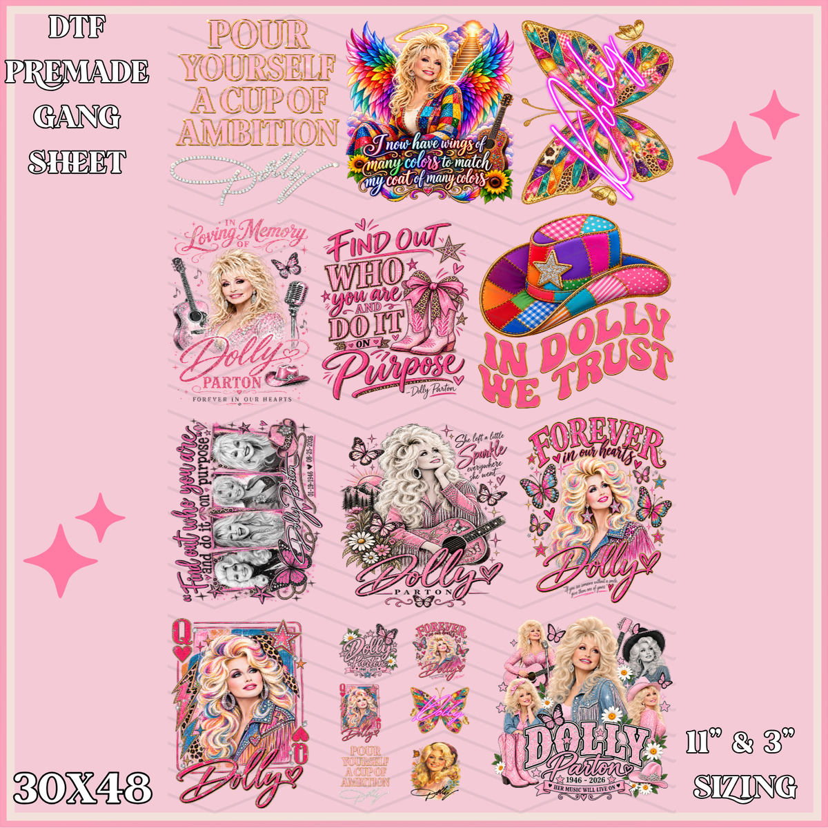 Forever In Our Hearts -  30x48 - PREMADE GANG SHEET
