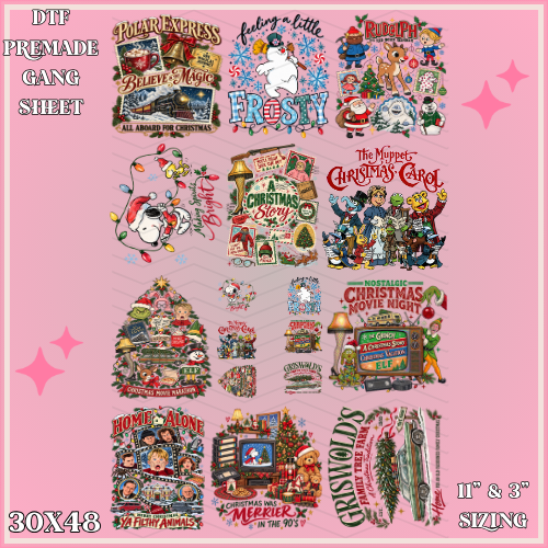 Nostalgic Christmas - 30x48 - PREMADE GANG SHEET