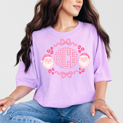 Gingham Santa - Custom Monogram Transfer
