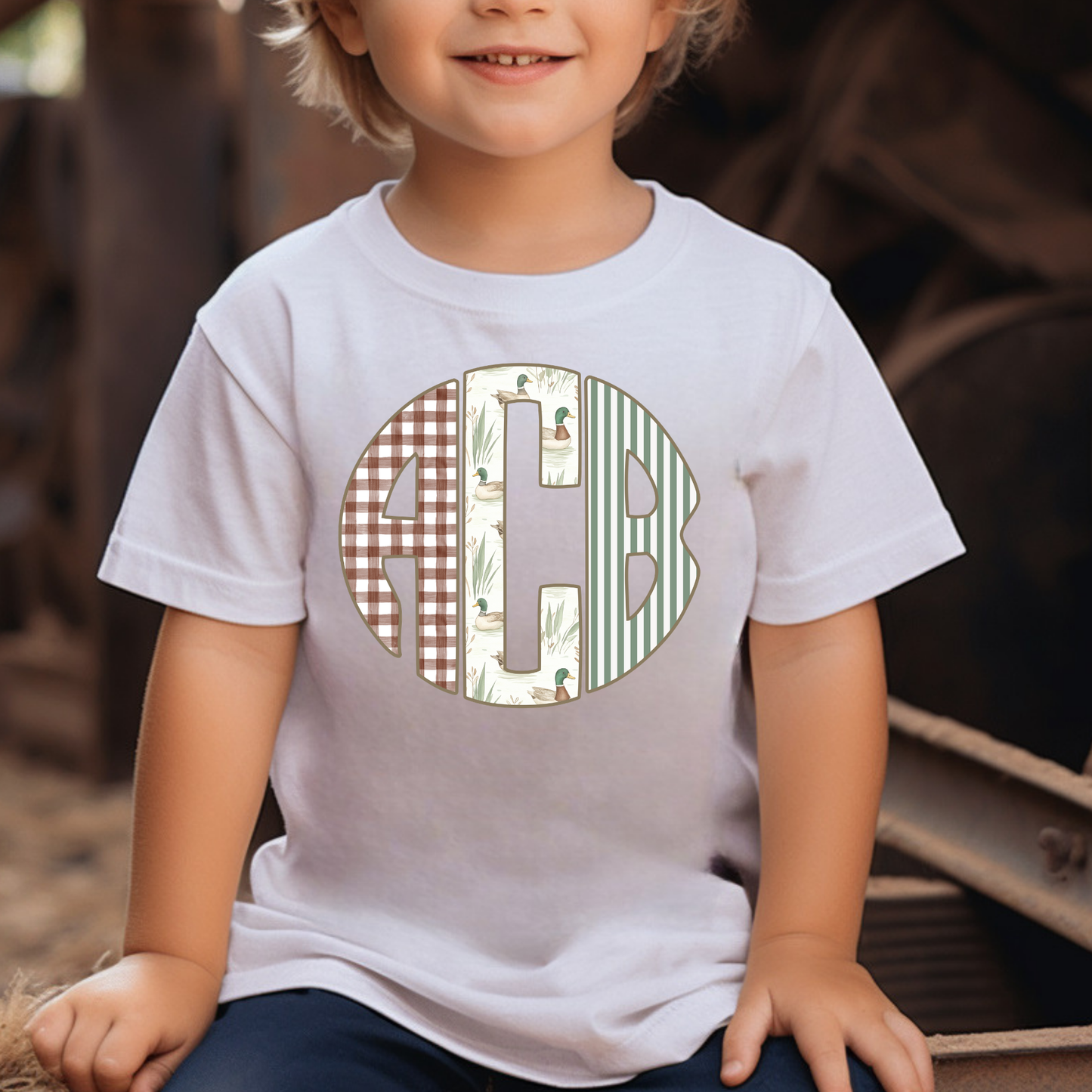Gingham Mallard - Custom Monogram Transfer