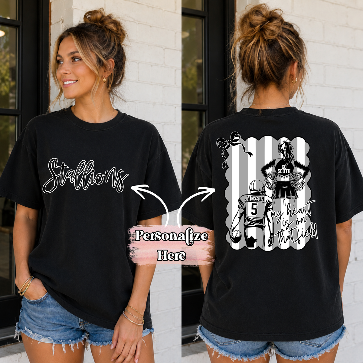 Team Colors Football Player & Cheerleader - ‼️Fully Customizable Transfer‼️