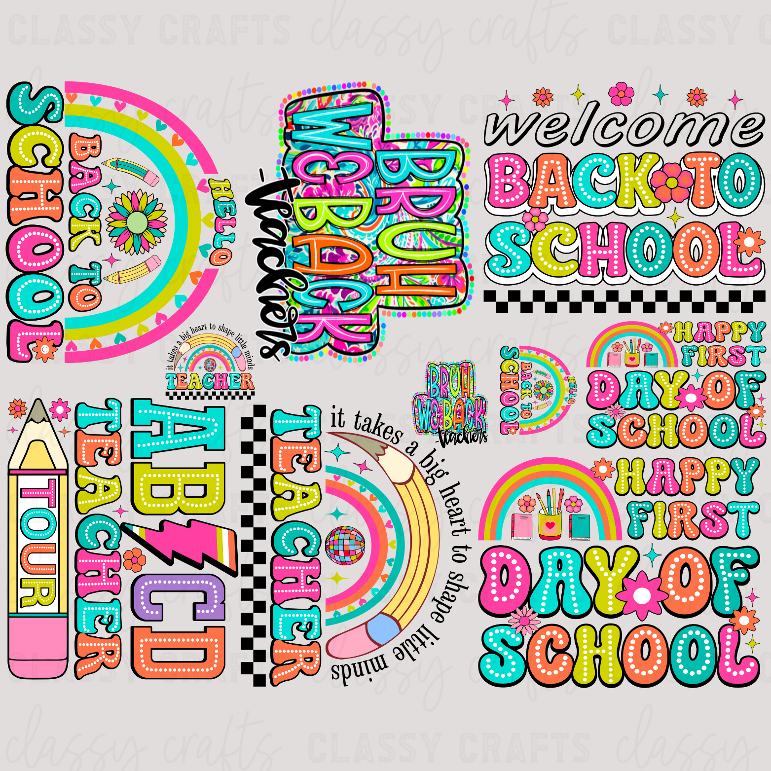 Back To School Teacher - 30x24 -PREMADE GANG SHEET