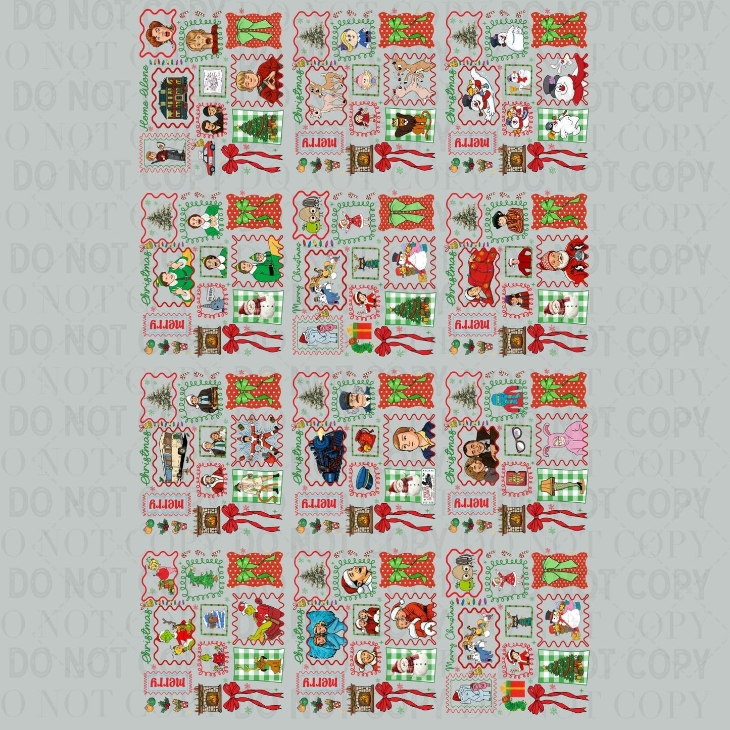 Christmas Movie Stamps 30x48 - PREMADE GANG SHEET