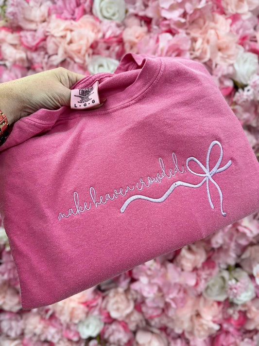 Make Heaven Crowded Embroidered Comfort Colors Tee
