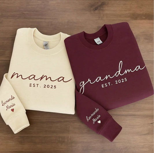 Custom Name Embroidered Tee with Sleeve Options