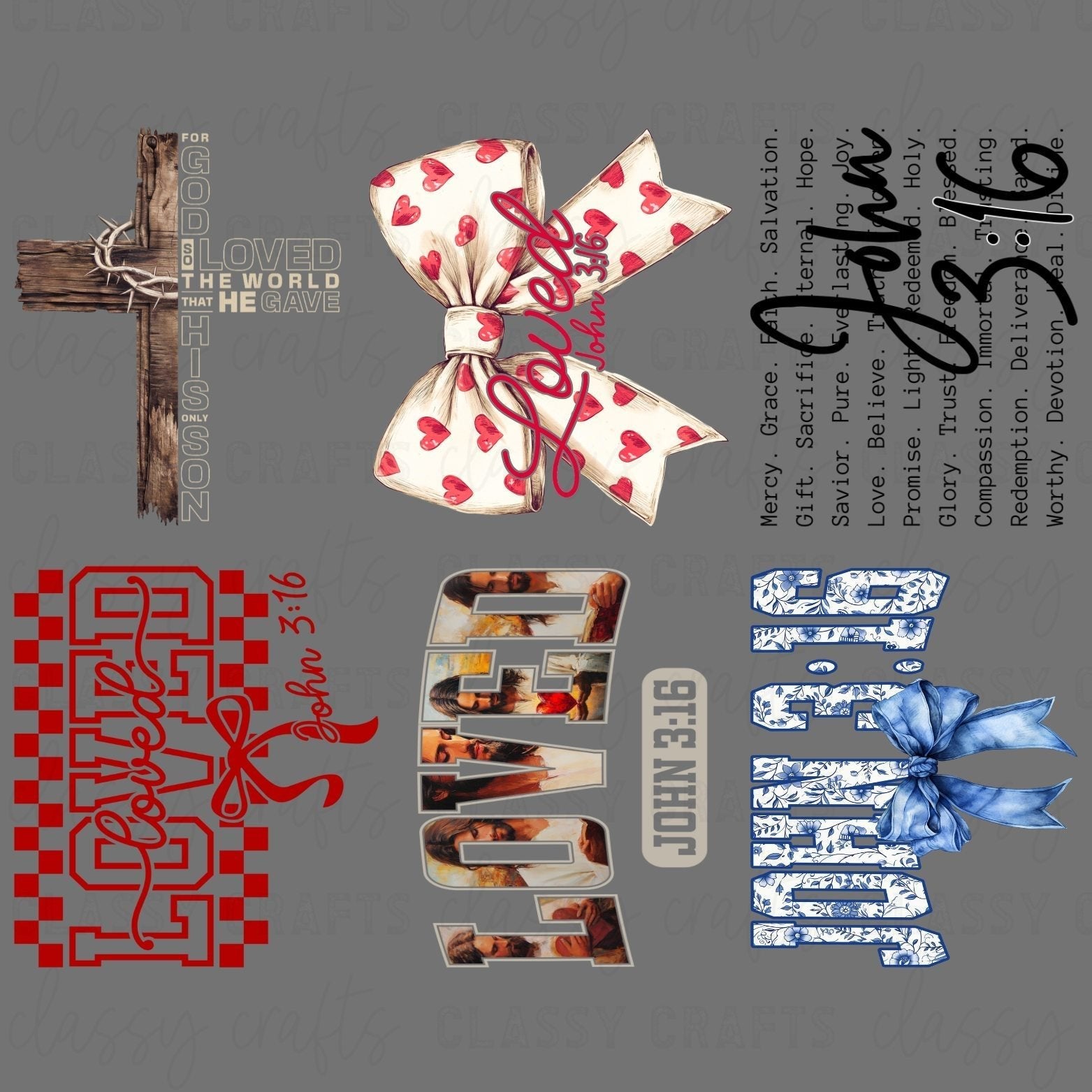 John 3:16 - 30x24 - PREMADE GANG SHEET