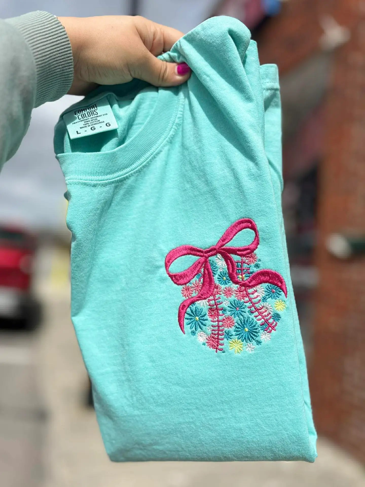 Floral Baseball Embroidery