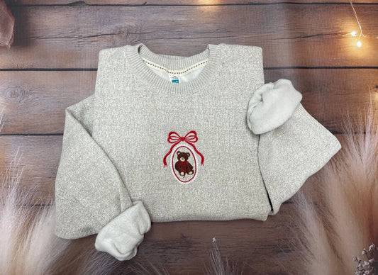 Sweetheart Bear Coquette Embroidered Lane Seven Pullover