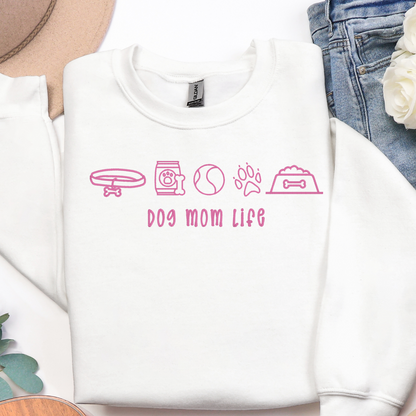 Dog Mom Life Embroidered Comfort Colors Tee