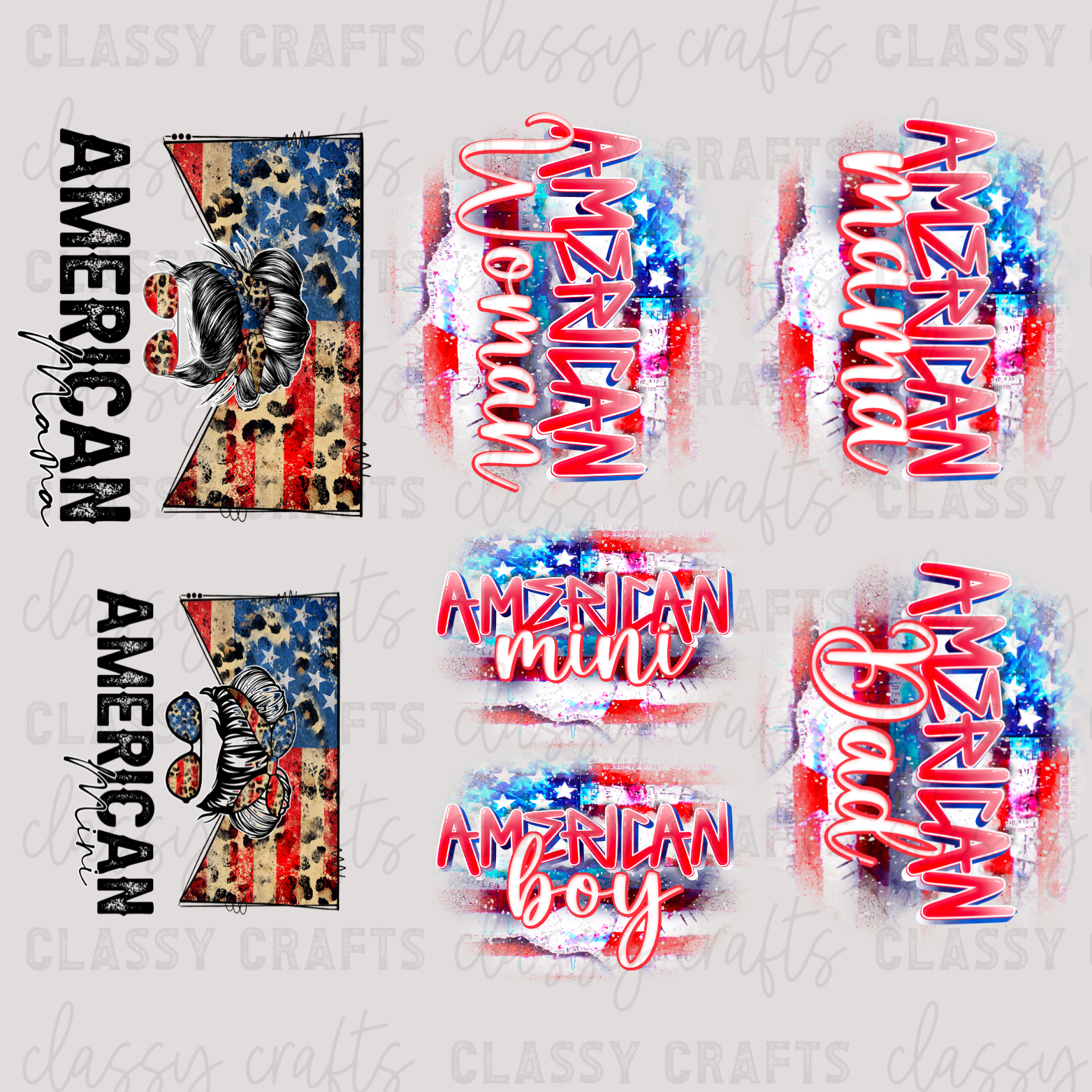 American Family  - 30x24 -PREMADE GANG SHEET