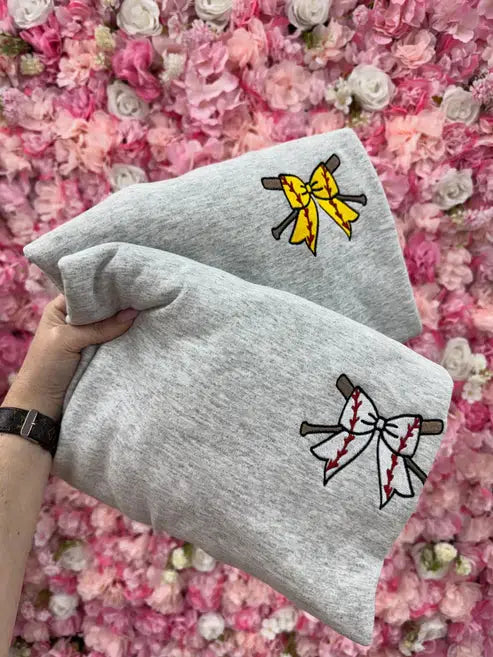 Coquette Bat & Ball Embroidered Pocket Tee