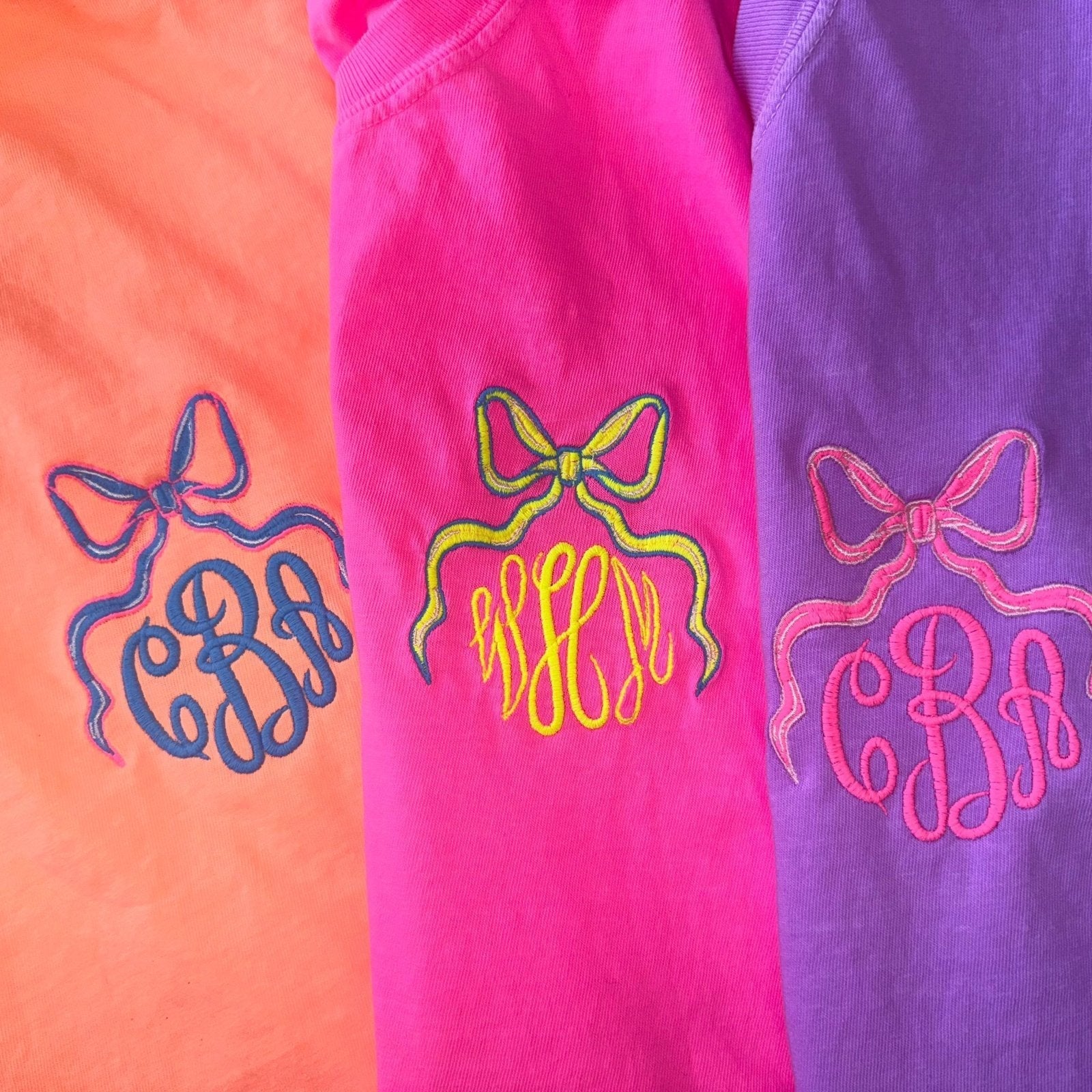 Classy Bow Monogrammed Embroidered Tee