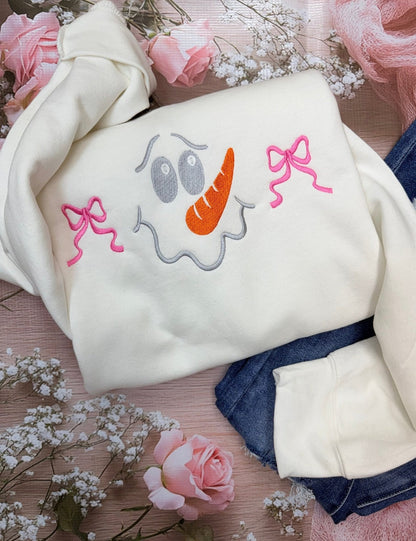 Coquette Snowman Embroidered Comfort Colors Tee