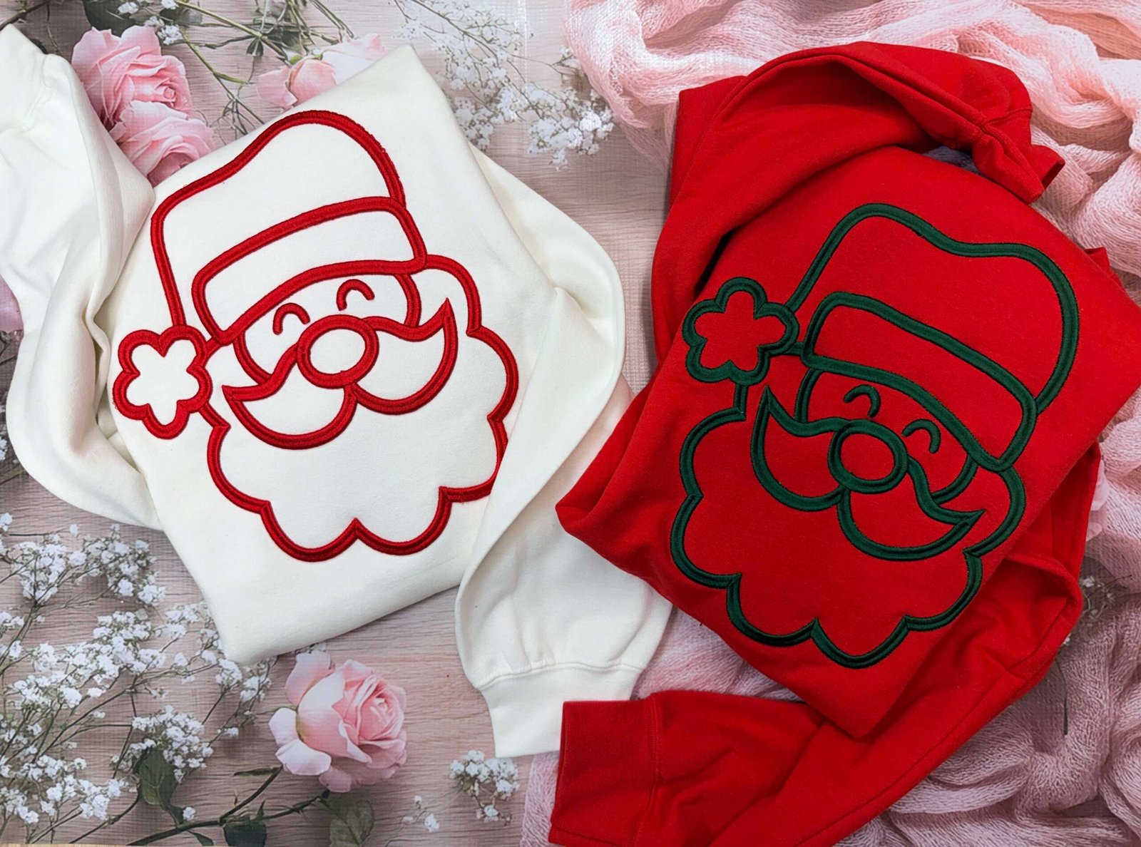 3D Puff Embroidered Santa Comfort Colors Tee