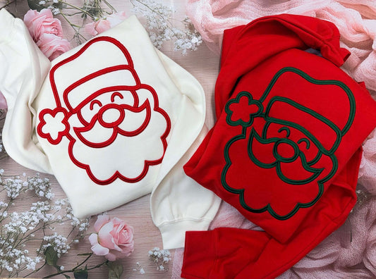3D Puff Embroidered Santa Comfort Colors Tee