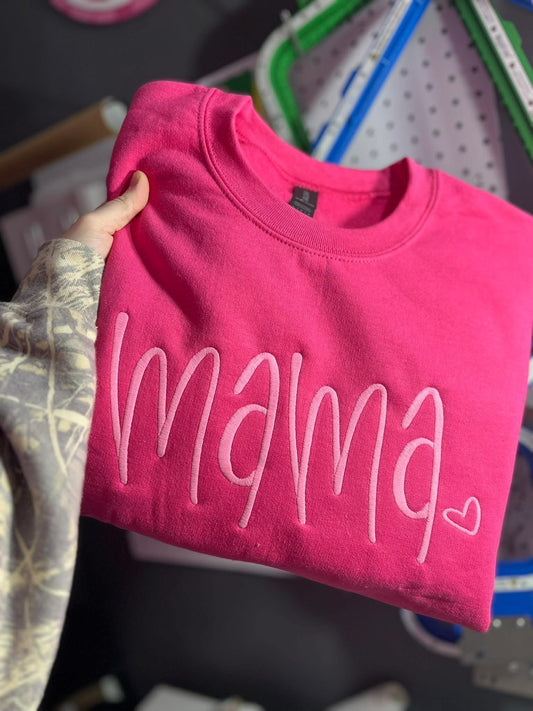Tone on Tone Mama Embroidered Comfort Colors Tee
