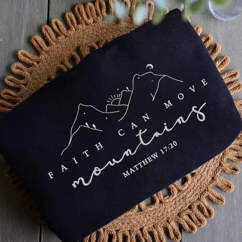 Faith Can Move Mountains Embroidered Comfort Colors Tee