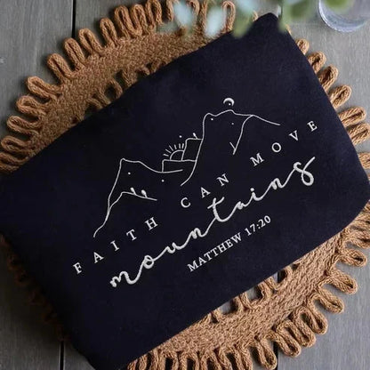Faith Can Move Mountains Embroidered Comfort Colors Tee