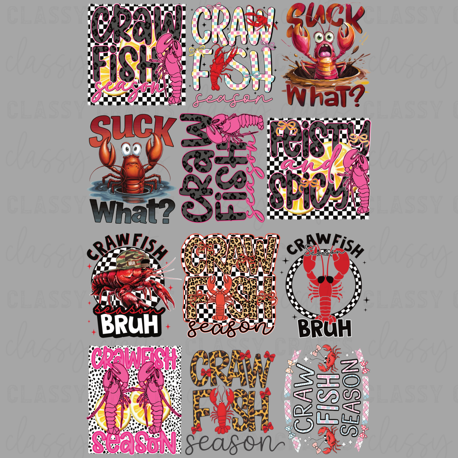 Crawfish Season - 30x48 - PREMADE GANG SHEET
