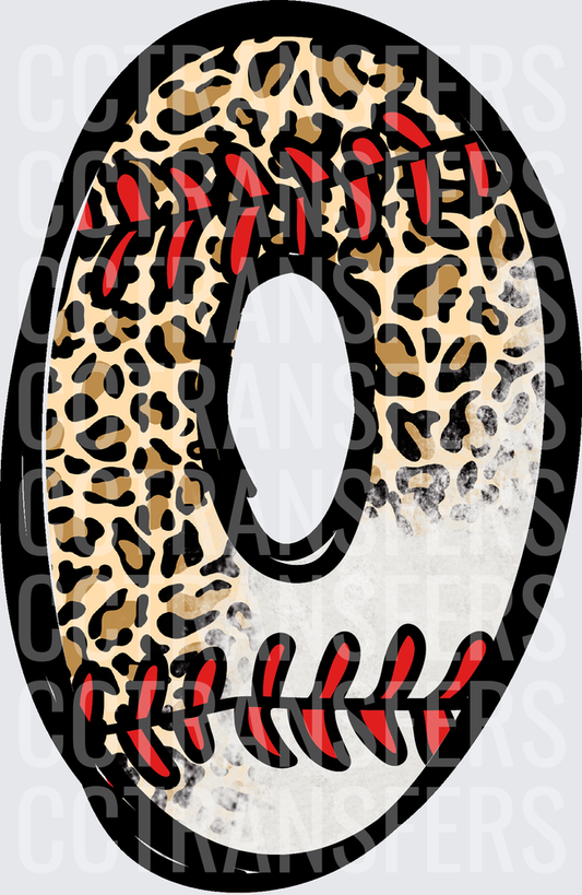 Leopard Print Baseball Letter O (DTF)