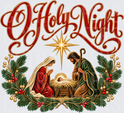 O Holy Night Nativity Scene Christmas Star (DTF)