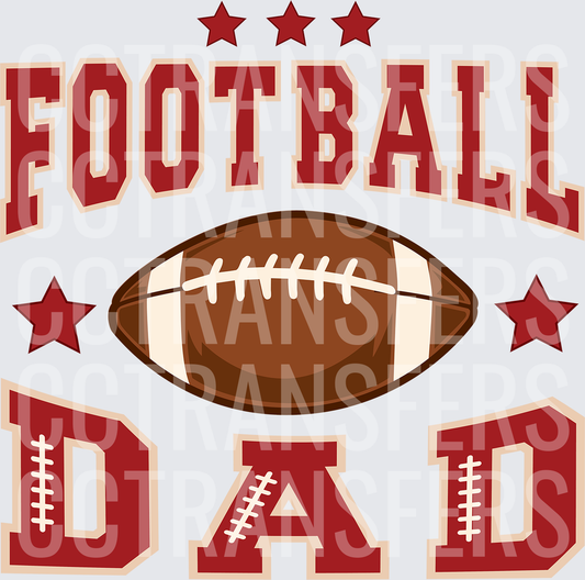 Football Dad Stars Gridiron Ball Varsity Letter Design (DTF)