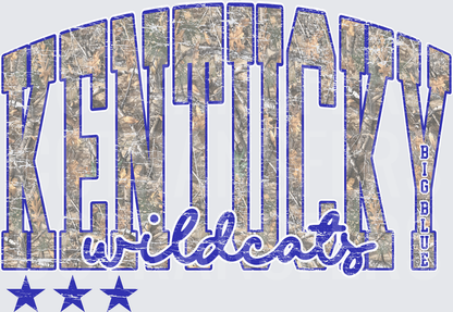 Kentucky Wildcats Big Blue Camo Distressed Stars (DTF)