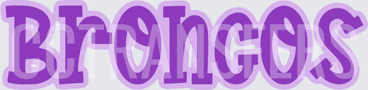 Purple Bold Broncos Team Spirit Text Design (DTF)