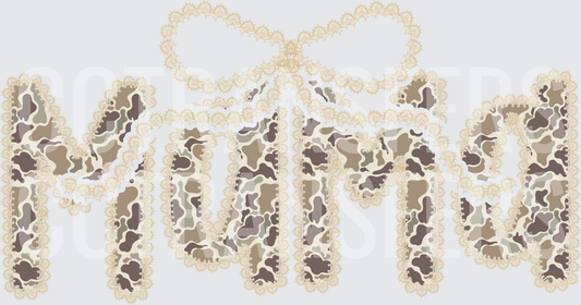 Mama Camo Lace Bow Letters (DTF)