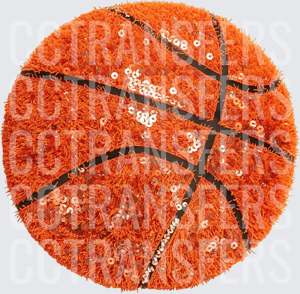 Glitter Sequin Textured Orange Basketball (DTF)