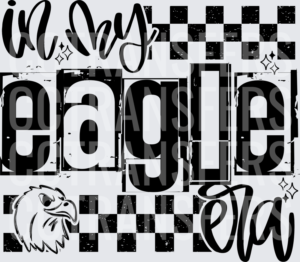In My Eagle Era Checkered Mascot Head (DTF)