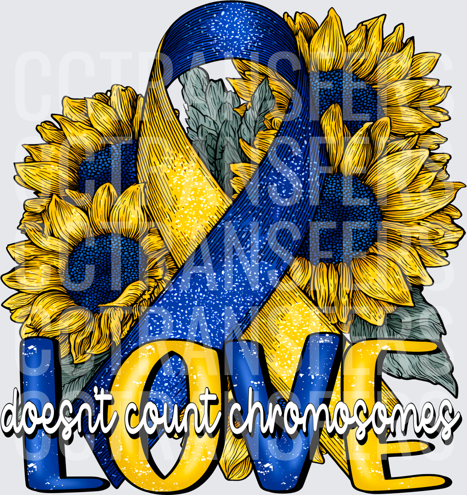 Love Doesn't Count Chromosomes Down Syndrome Awareness Sunflowers (DTF)