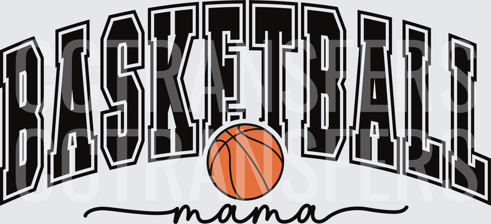 Basketball Mama Arched Varsity Letters with Ball (DTF)