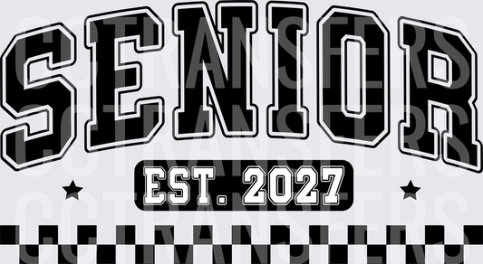 Senior EST. 2027 Varsity Arch Checkered Stars (DTF)