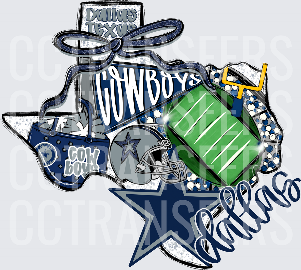 Dallas Texas Cowboys Football Glam Collage (DTF)