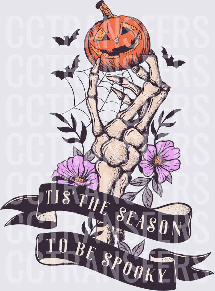 Tis The Season To Be Spooky Skeleton Hand Pumpkin (DTF)