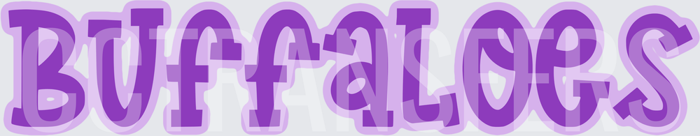 Purple Buffaloes Bold Retro Bubble Letter Text (DTF)