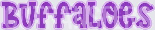 Purple Buffaloes Bold Retro Bubble Letter Text (DTF)