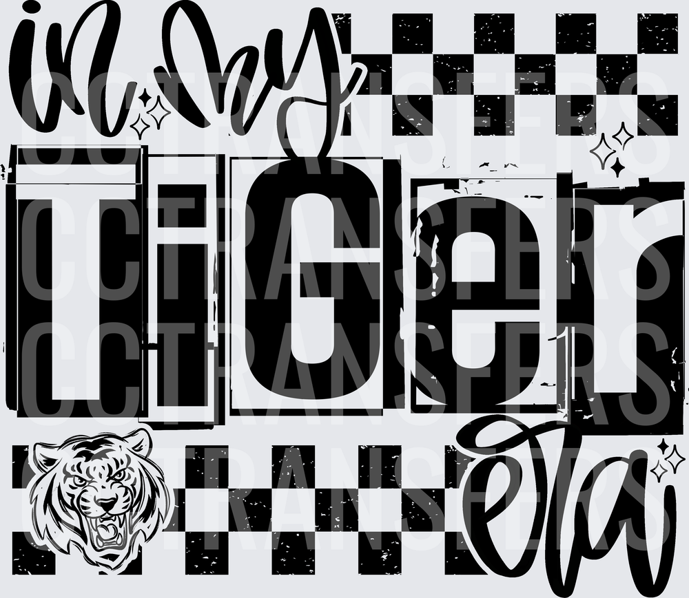 In My Tiger Era Checkered Roaring Tiger Head (DTF)