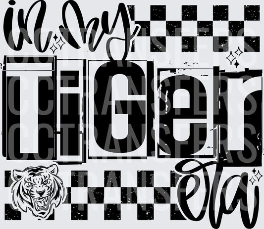 In My Tiger Era Checkered Roaring Tiger Head (DTF)