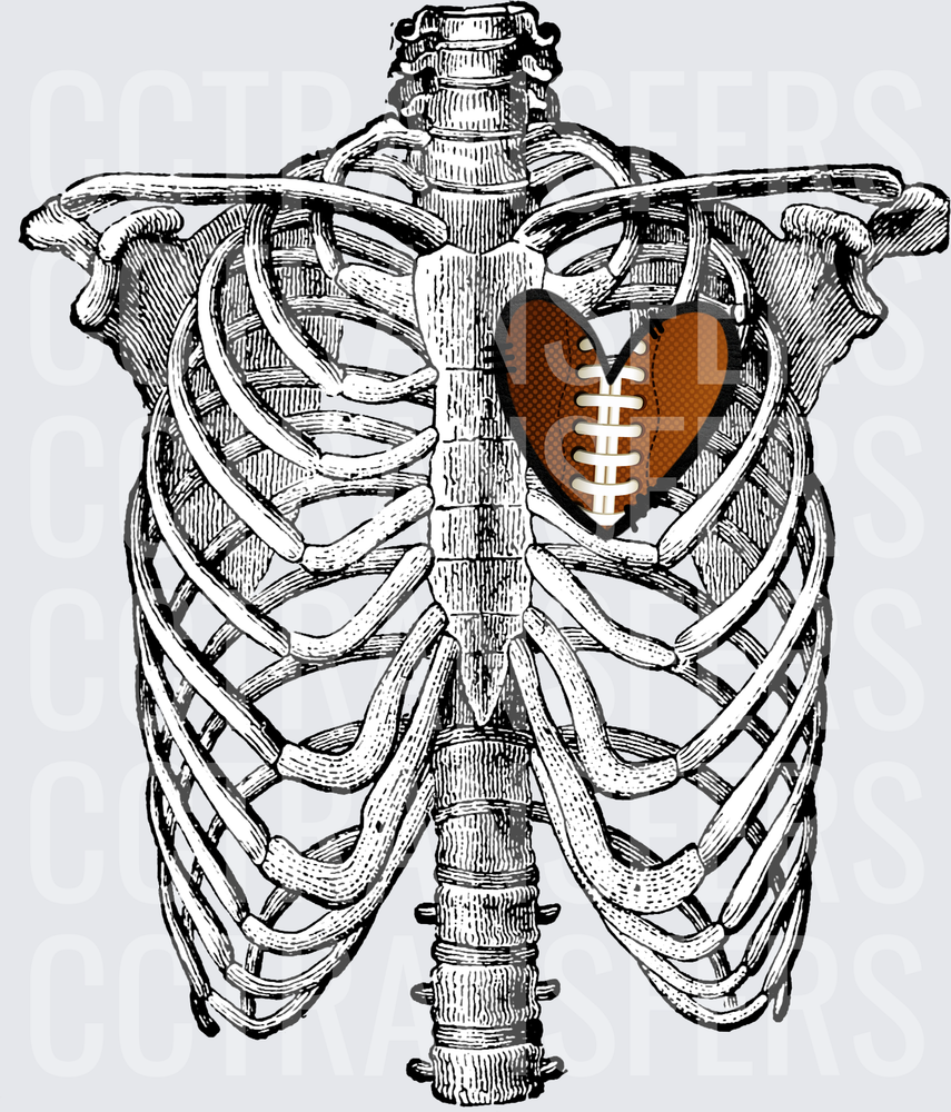 Skeleton Rib Cage Football Heart Anatomy (DTF)