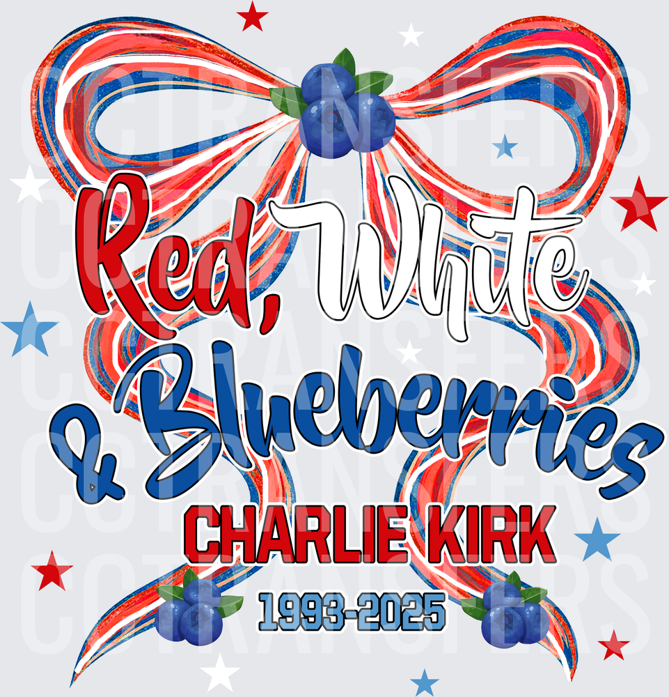 Red White & Blueberries Patriotic Bow Stars 1993-2025 (DTF)