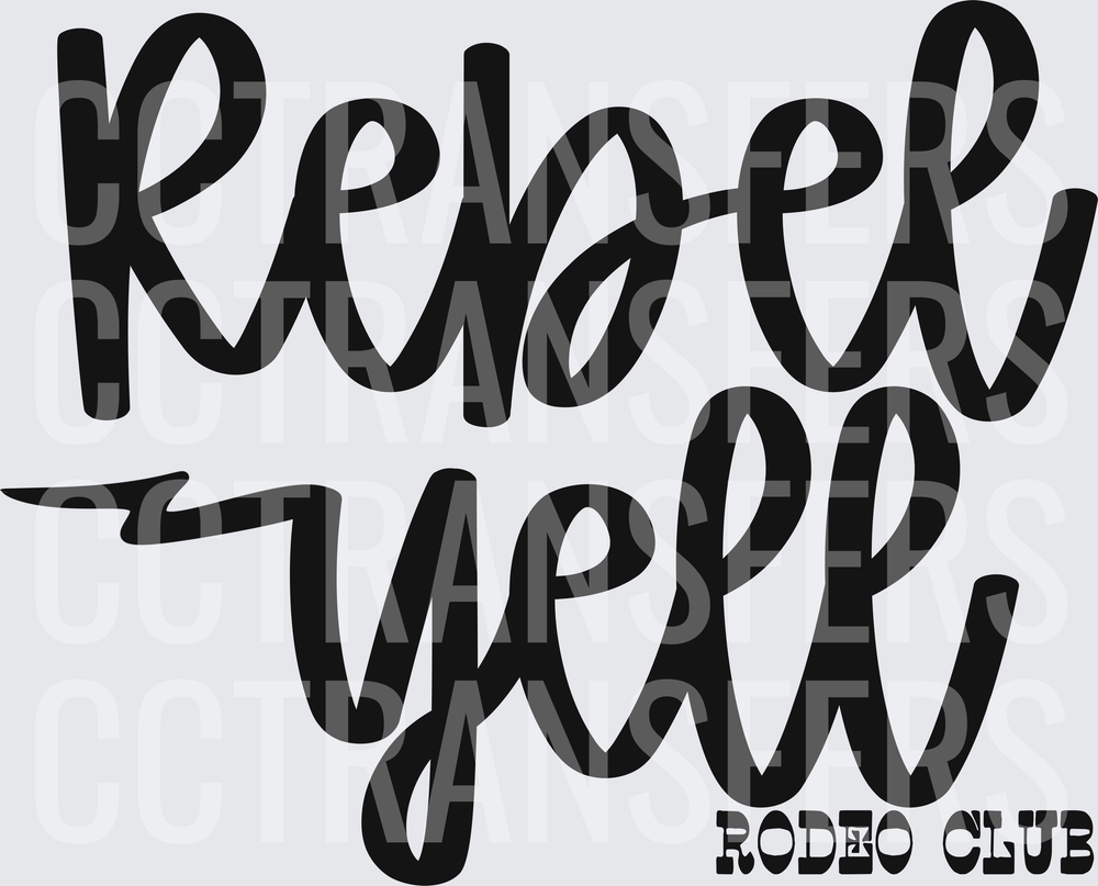 Rebel Yell Rodeo Club Bold Script Lightning Bolt (DTF)