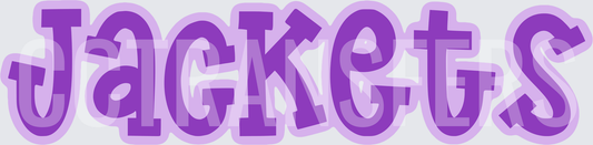Purple Layered Bold Bubble Font Jackets Text (DTF)