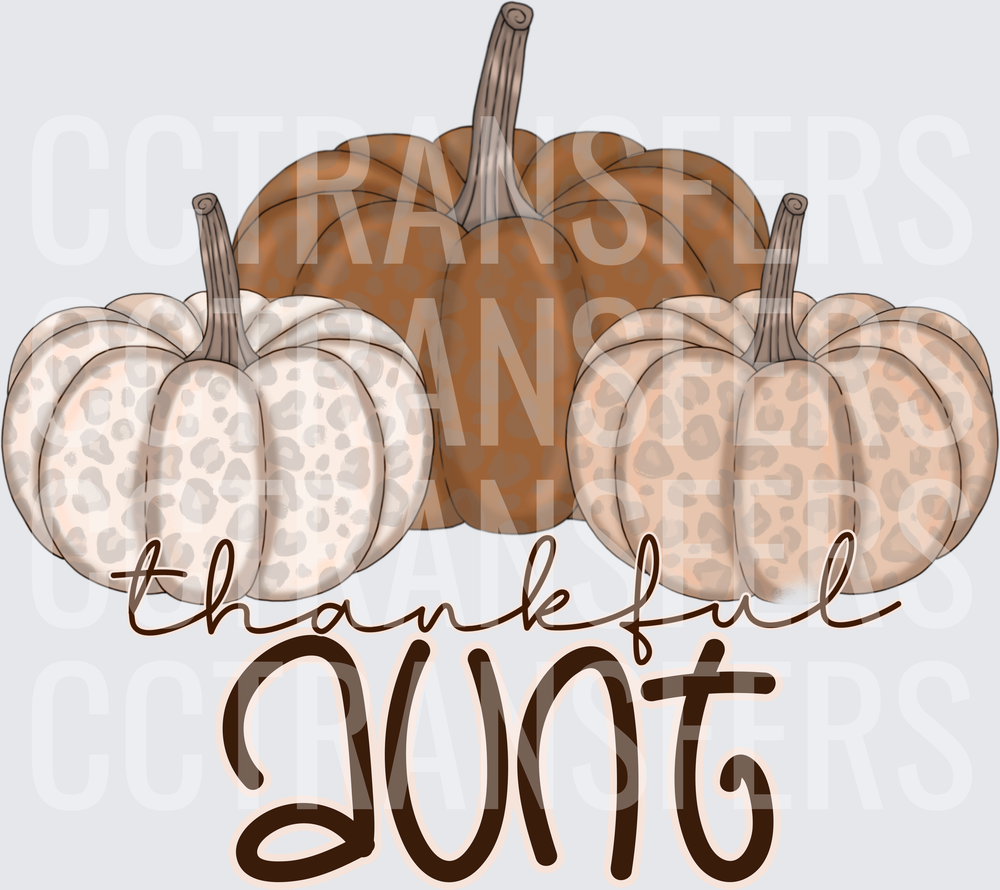 Thankful Aunt Fall Leopard Pumpkin Trio (DTF)