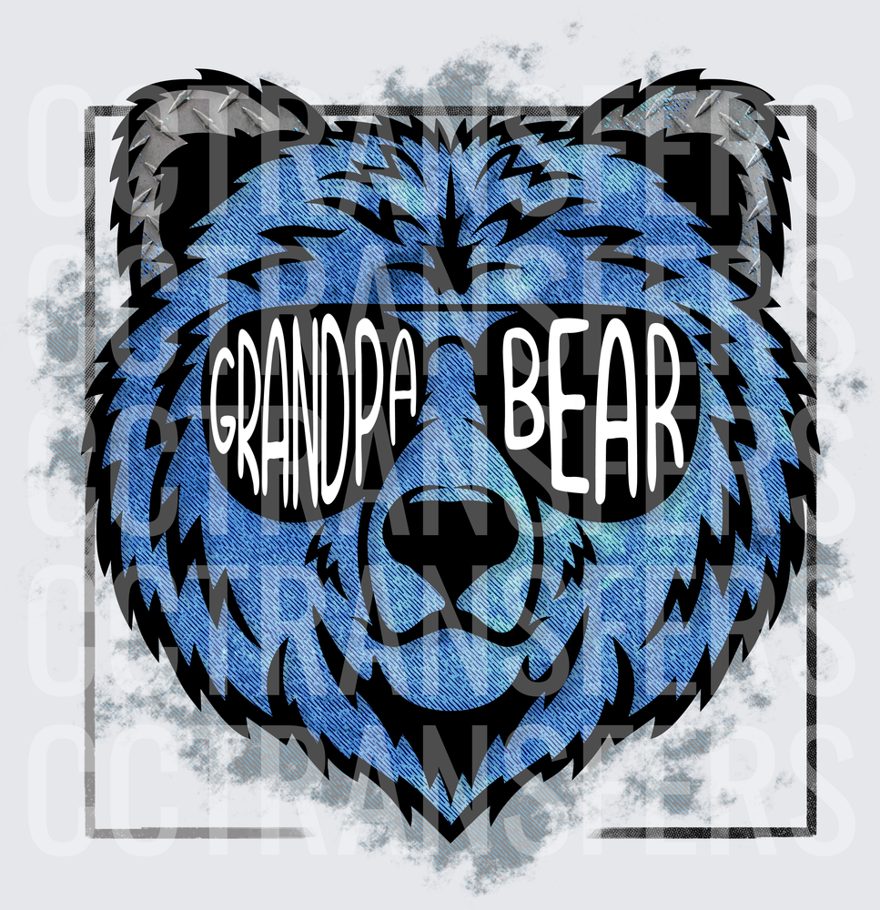 Blue Bear Face Sunglasses Grandpa Bear (DTF)