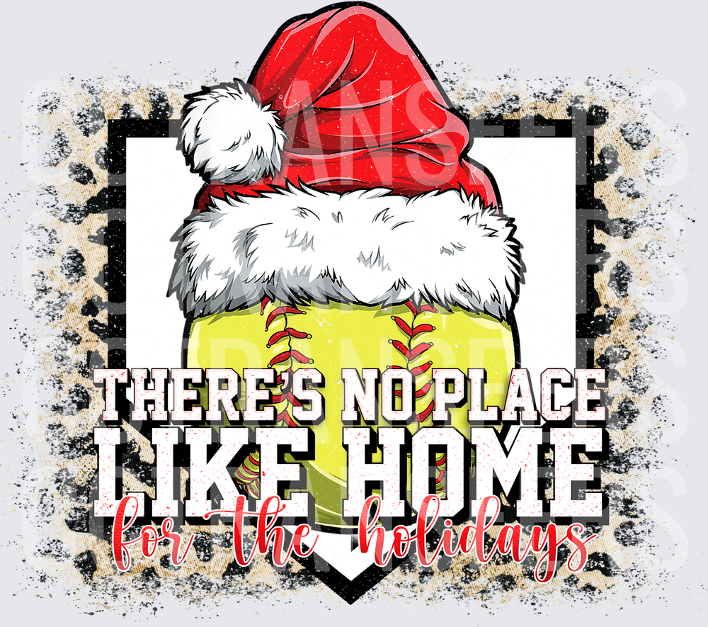 There's No Place Like Home For The Holidays Softball Santa (DTF)
