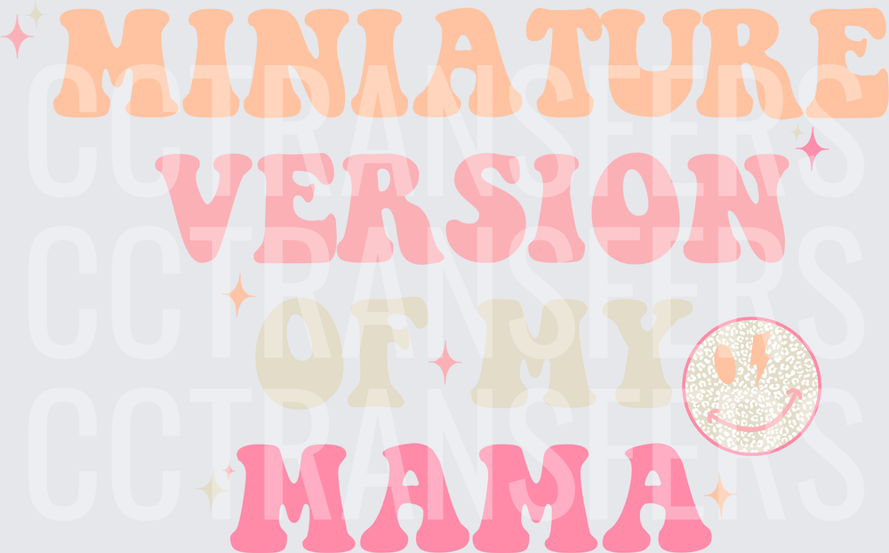 Miniature Version Of My Mama Retro Groovy Smiley (DTF)