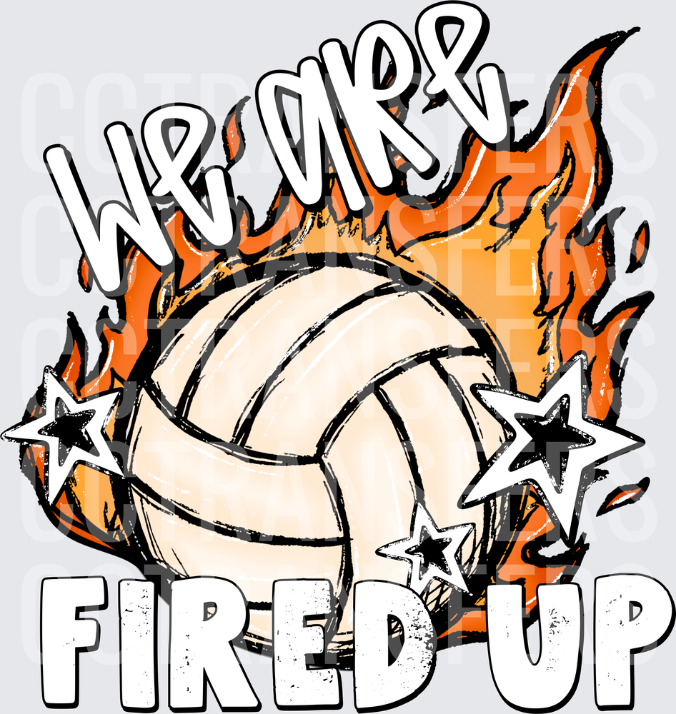 WPMRS Fired Up Flaming Volleyball Stars (DTF)
